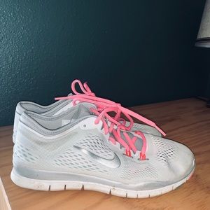 White and silver sneakers